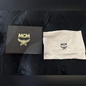 MCM Black Box with Gold Logo and White Dust Bag